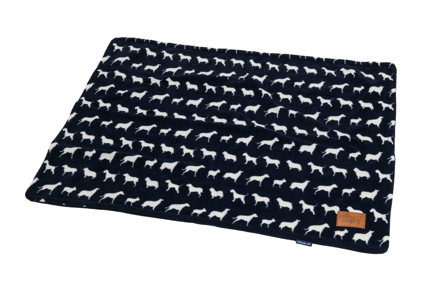 Navy Dog Fleece Blanket