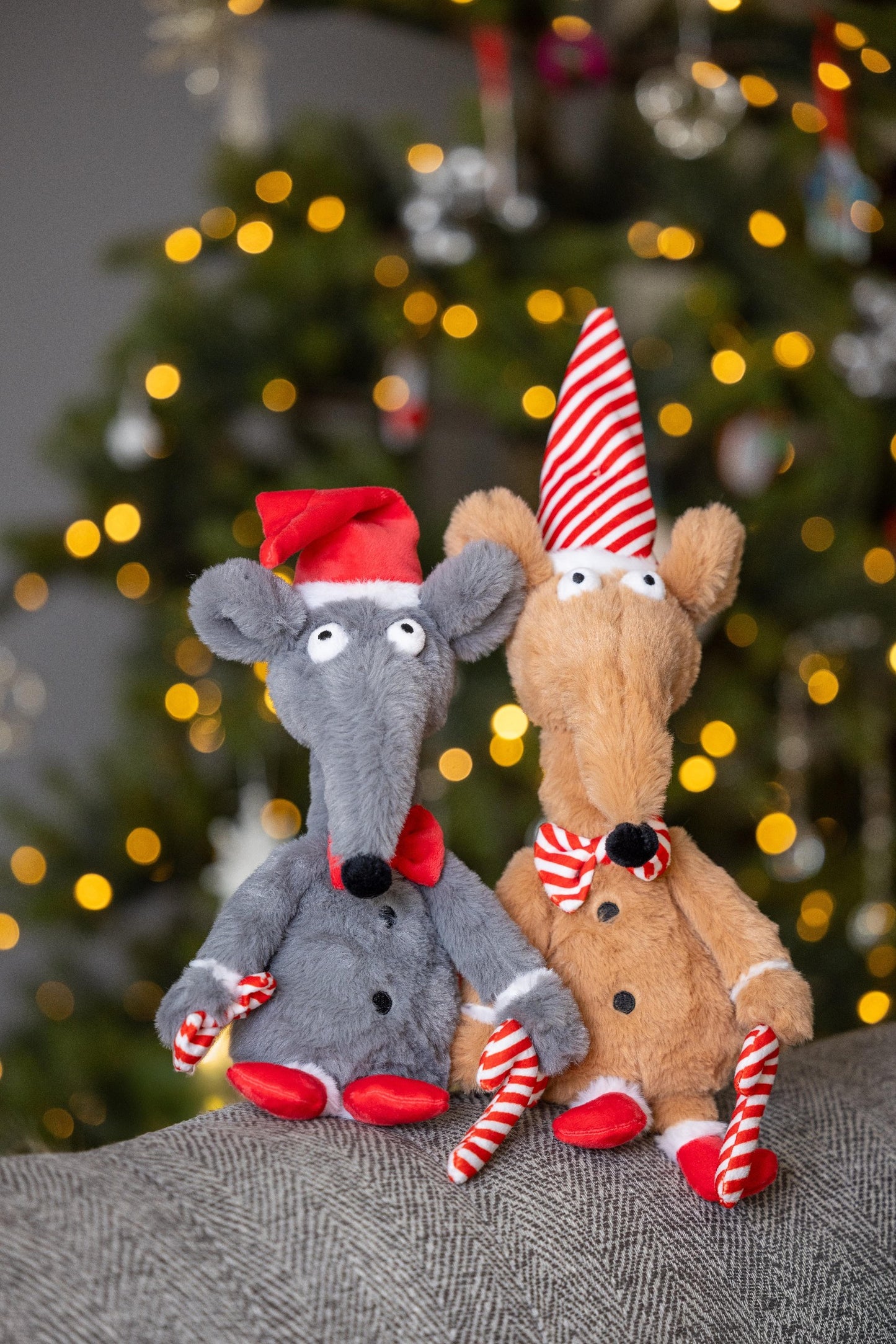 Christmas Brown Rat Dog Toy