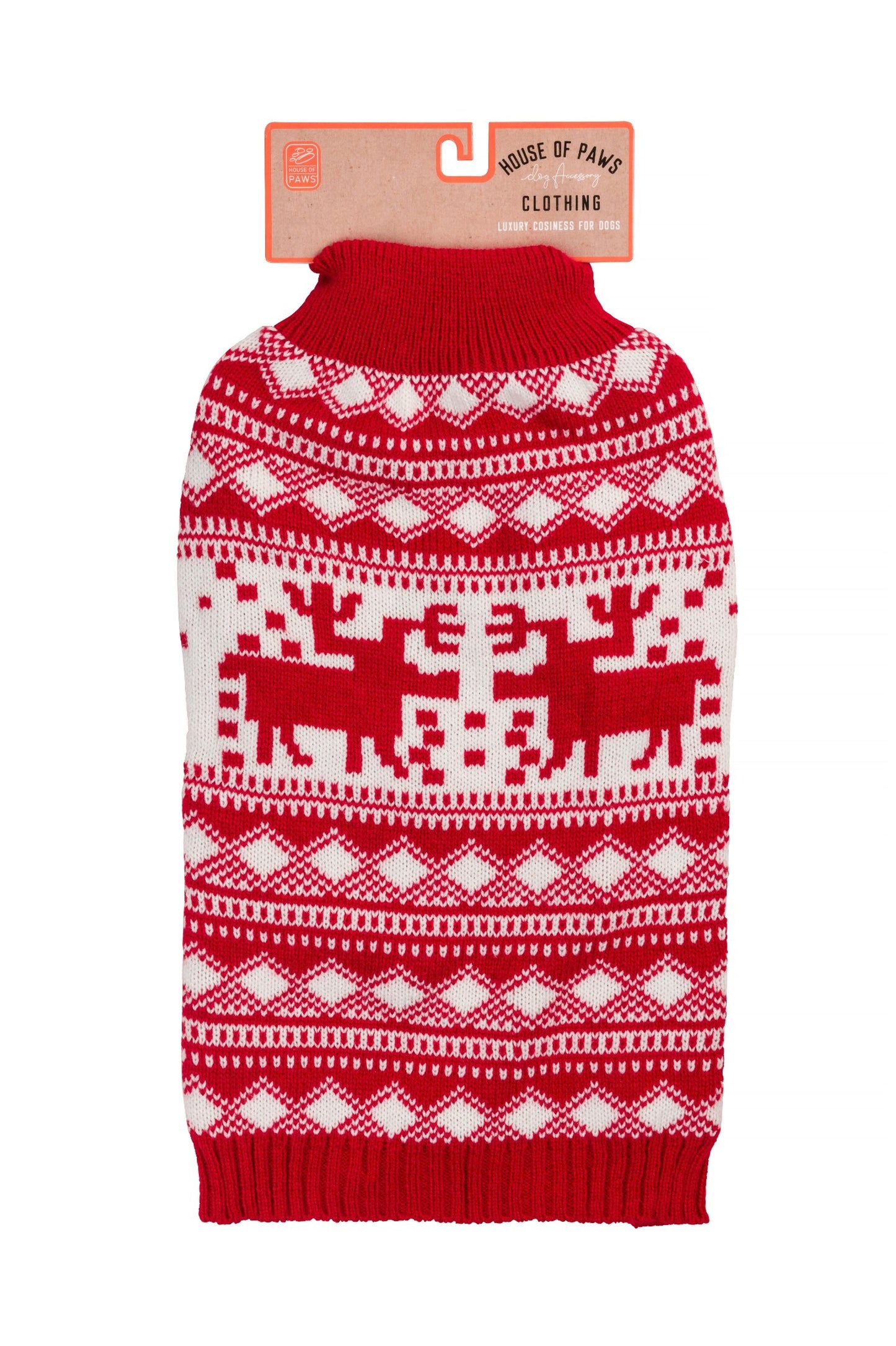Reindeer Fairisle Polo Neck Jumper
