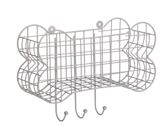 Estante de almacenamiento de alambre con forma de hueso de perro