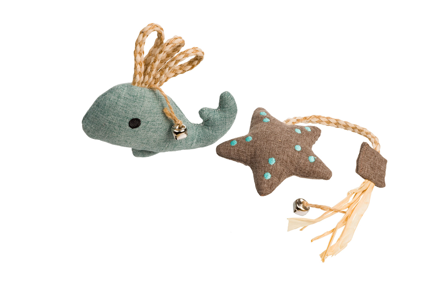 2 Pack Starfish and Whale Eco Friendly Cat Toys