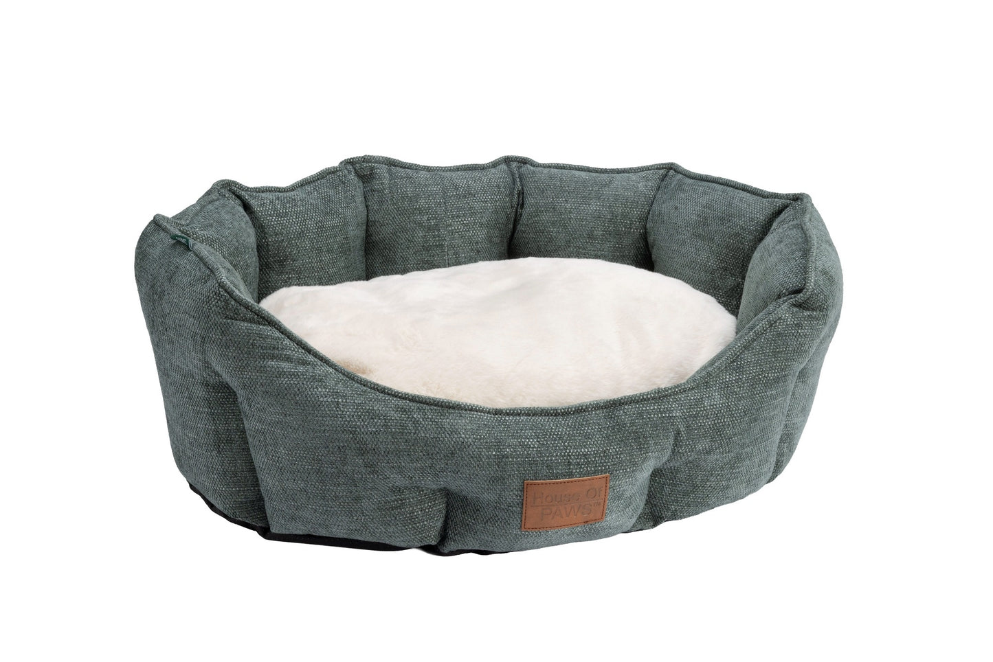 Green Chenille Oval Nesting Bed