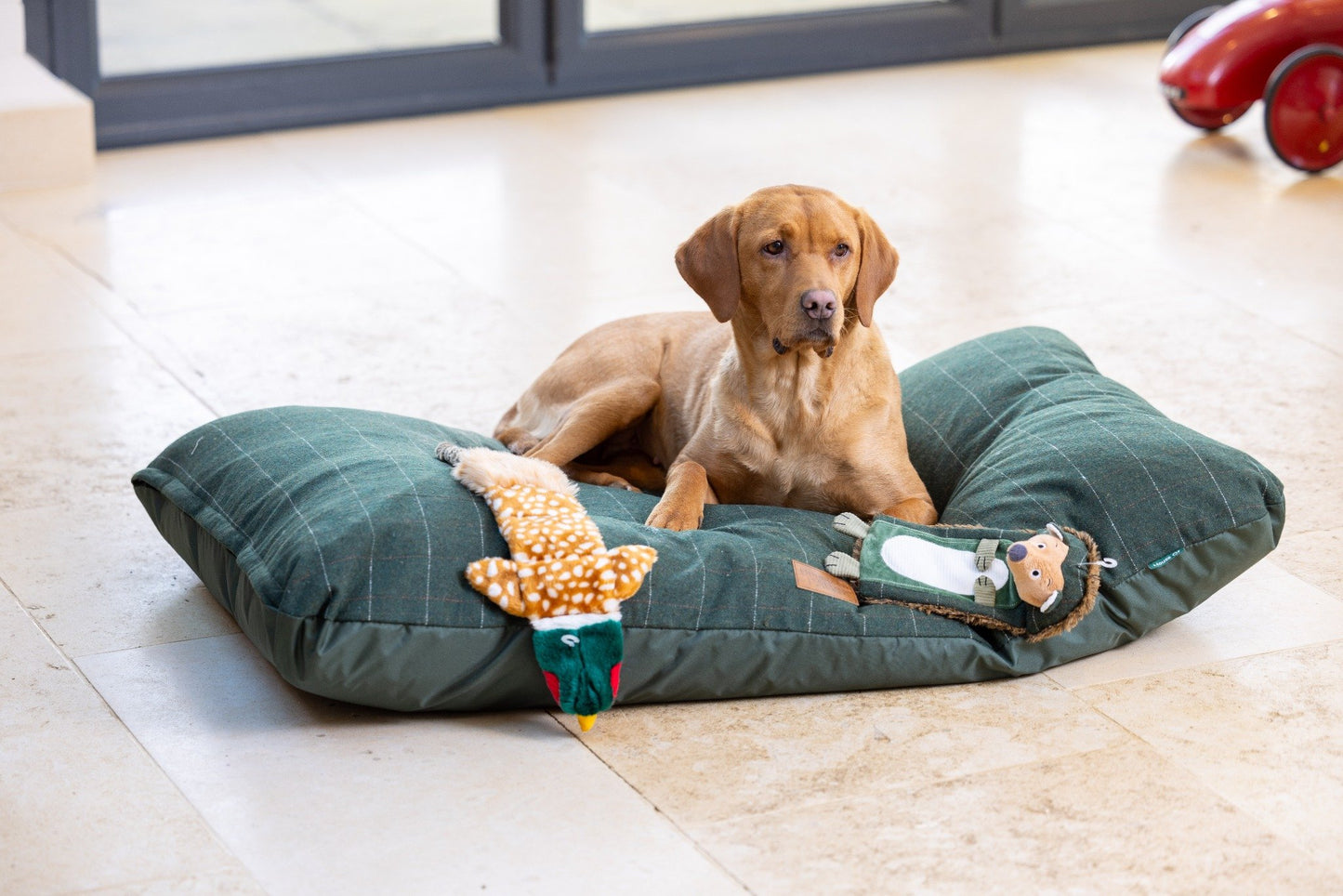 Green Tweed Cushion Bed