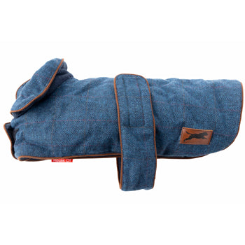 Abrigo de tweed azul marino