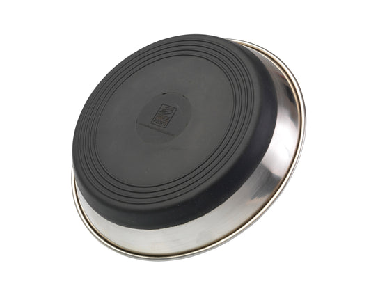 Comedero para perros de acero inoxidable con base de silicona