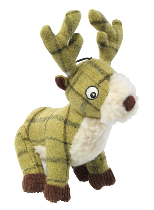 Cerf en peluche en tweed