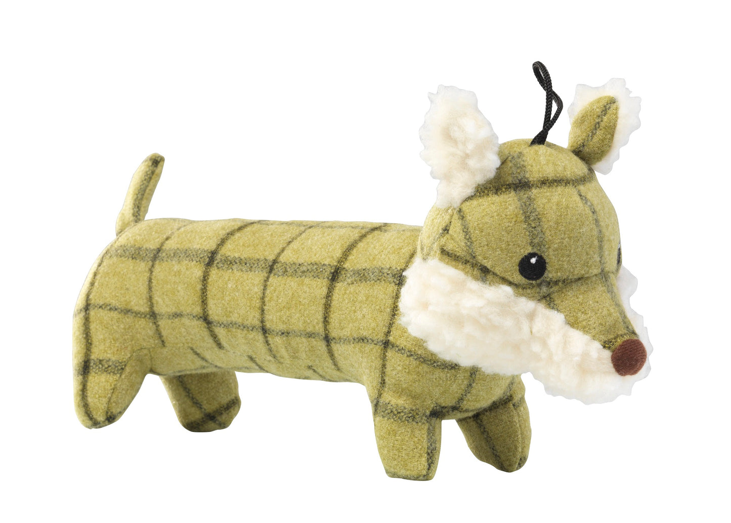 Renard long en peluche tweed
