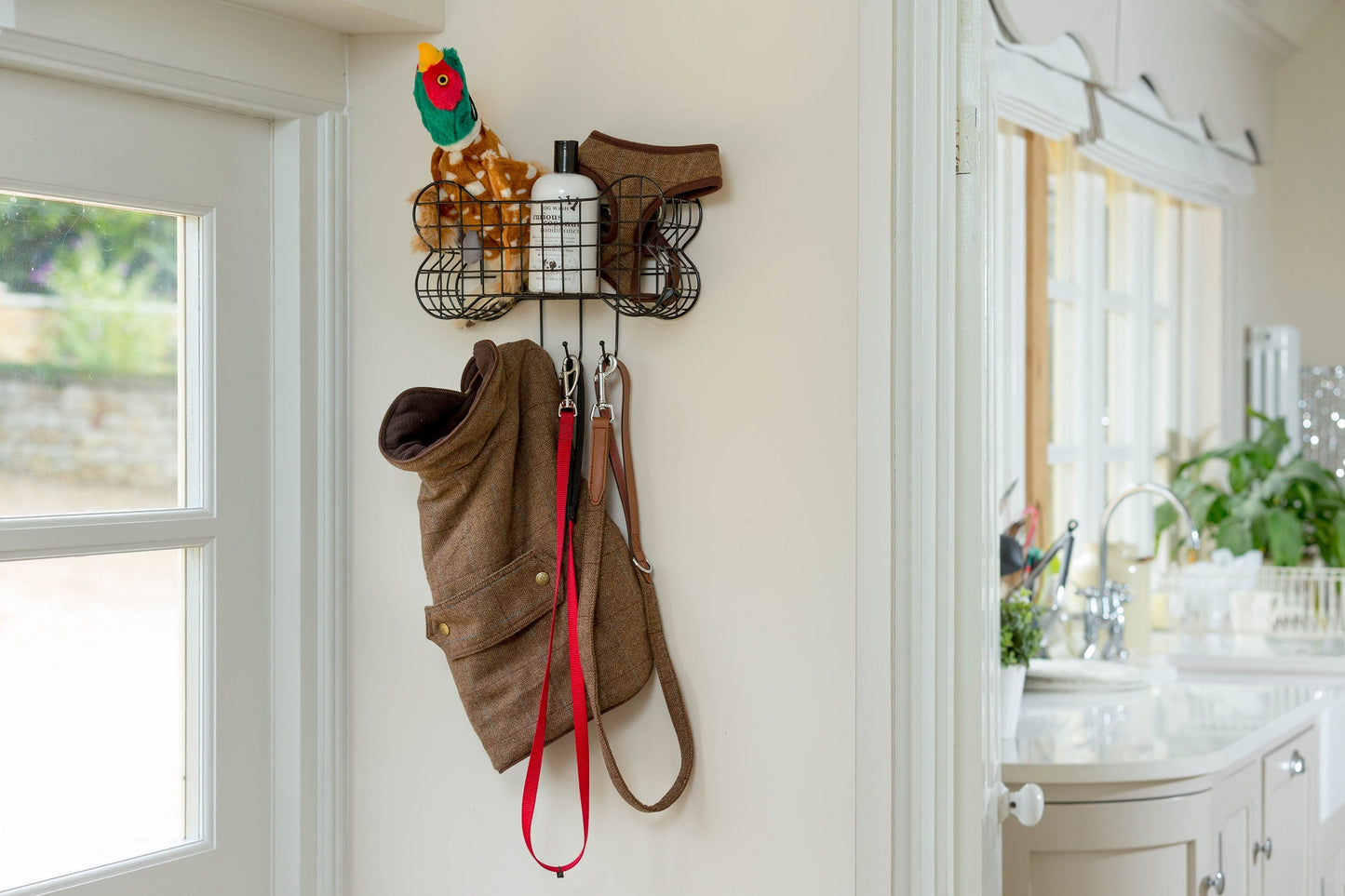 Étagère de rangement en fil métallique pour os de chien