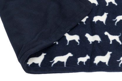Navy Dog Fleece Blanket