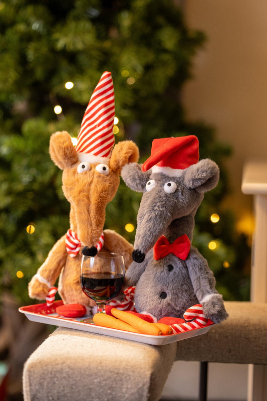 Christmas Brown Rat Dog Toy