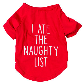 Festive 'I ate the naughty list' tee shirt
