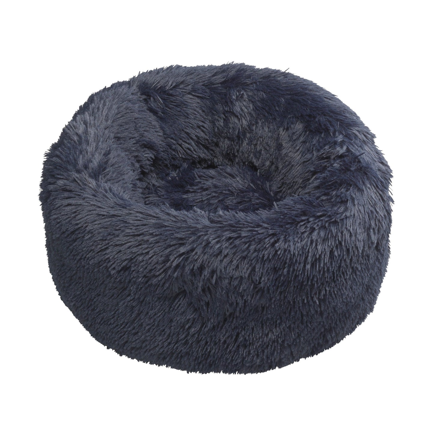 Navy Faux Fur Donut Bed