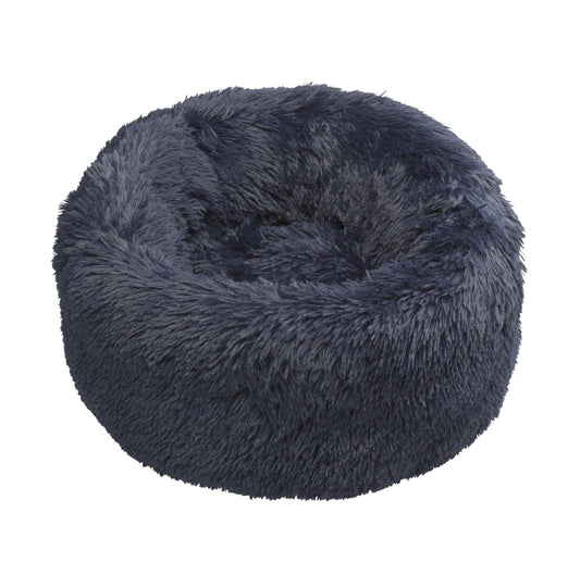 Navy Faux Fur Donut Bed