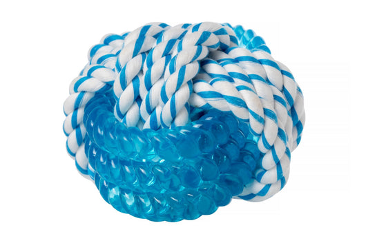 Blue Rubber and Rope Ball