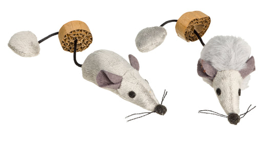 Grey Mouse 2 Pack Cat Toy