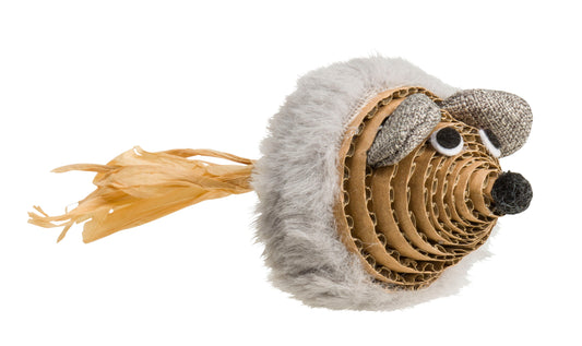 Grey and Cardboard Mouse Cat Toy