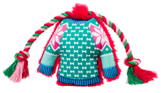Merry and Bright Christmas Jumper dog toy