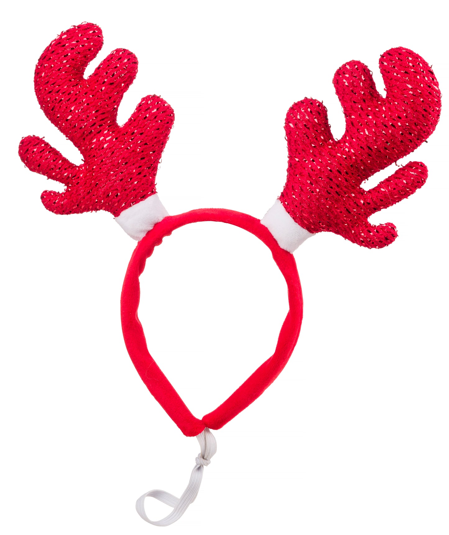 Red Sparkle Antlers Dog Headband