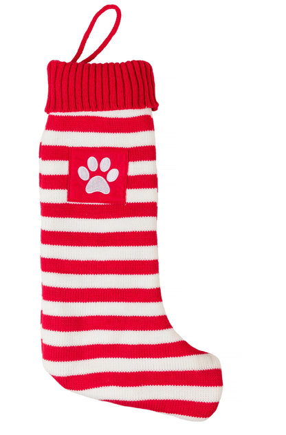 Christmas Striped Knitted Stocking