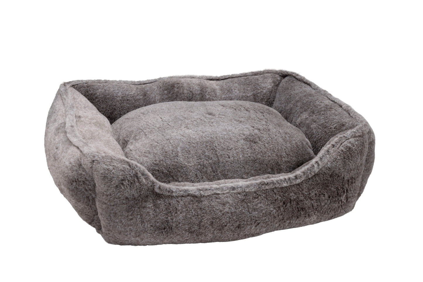 Plush Grey Square Snuggle Bed