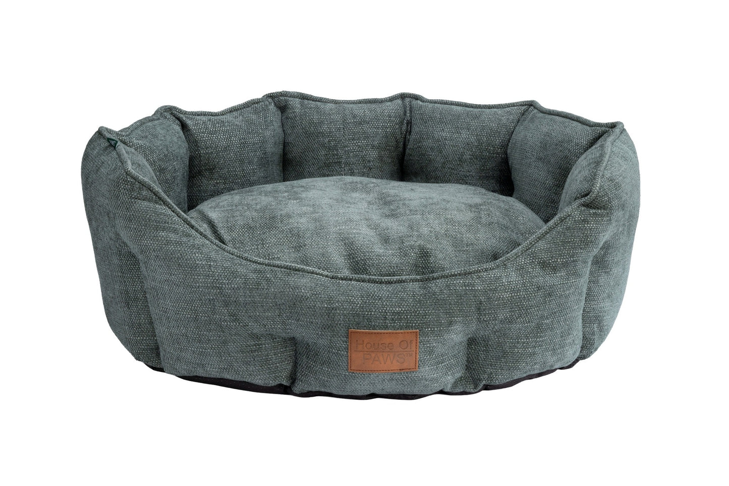 Green Chenille Oval Nesting Bed
