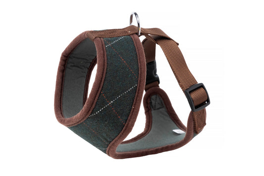 Arnés de espuma viscoelástica de tweed marrón