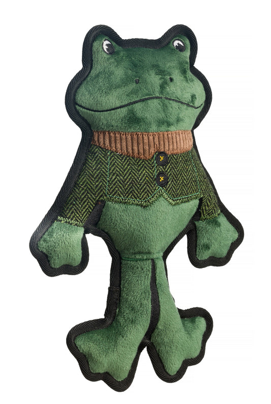 Green Tweed Frog Dog Toy