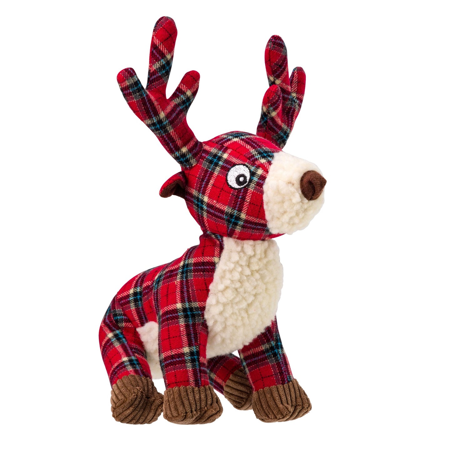 Christmas Red Tweed Reindeer Dog Toy
