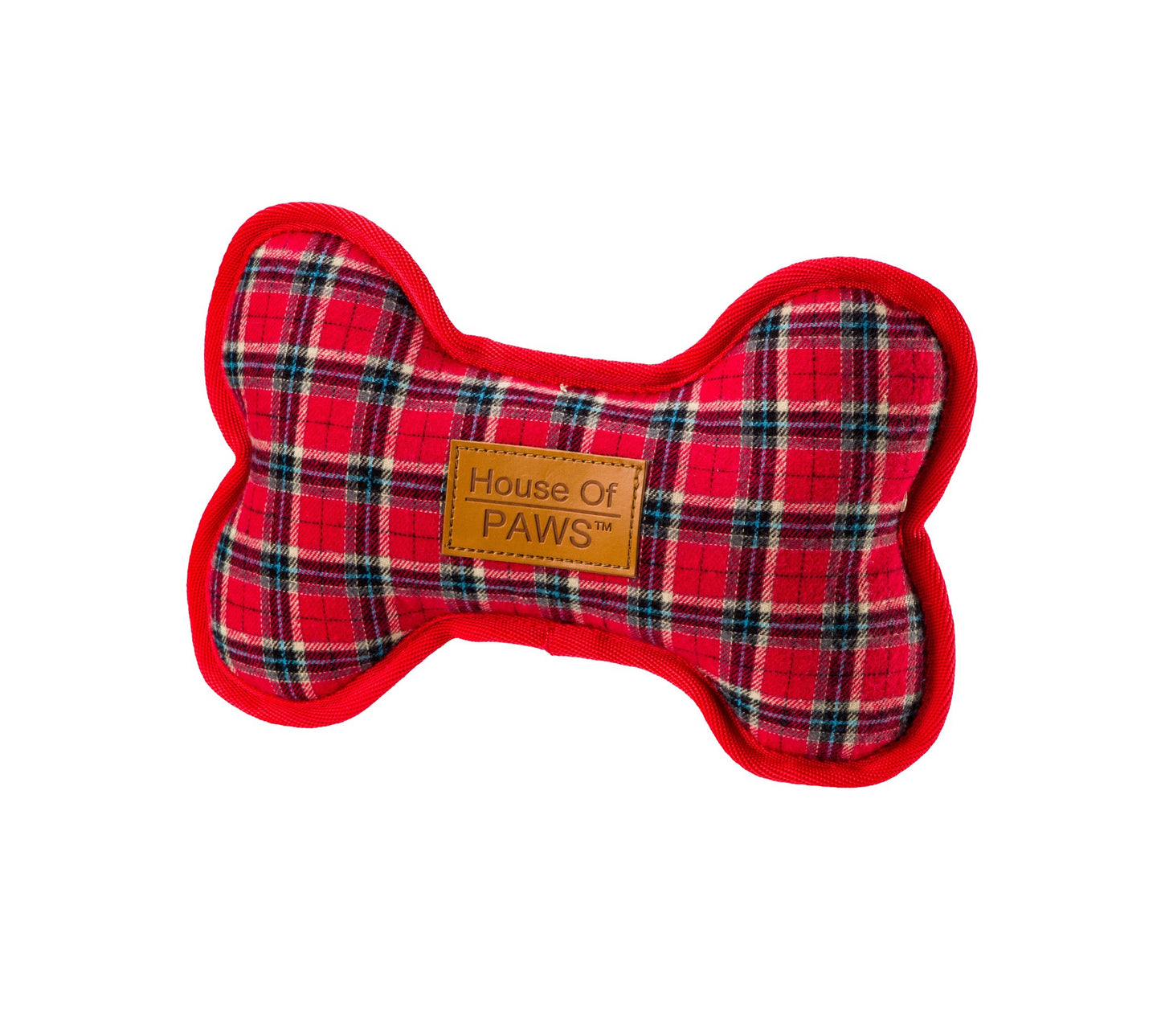 Christmas Red Tweed Dog Bone Toy