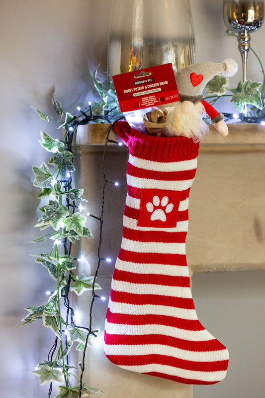 Christmas Striped Knitted Stocking