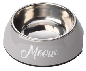Grey Meow Cat Bowl