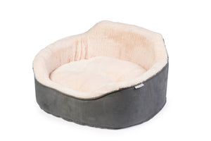 Soft Touch Oval Puppy Bed Grey