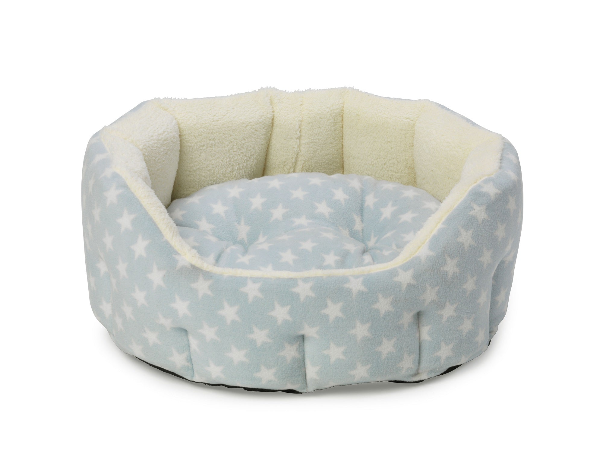 Fleece Star Snuggle Oval Puppy Bed Blue