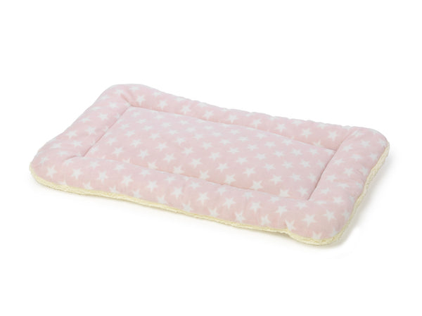 Fleece Star Crate Mat 2 pack Pink