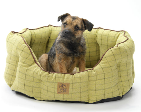 Green Tweed Oval Snuggle Bed